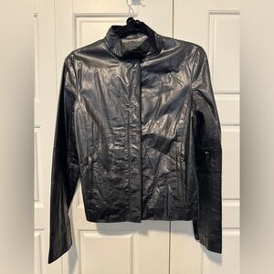 Elegant M0851 Black Leather Jacket